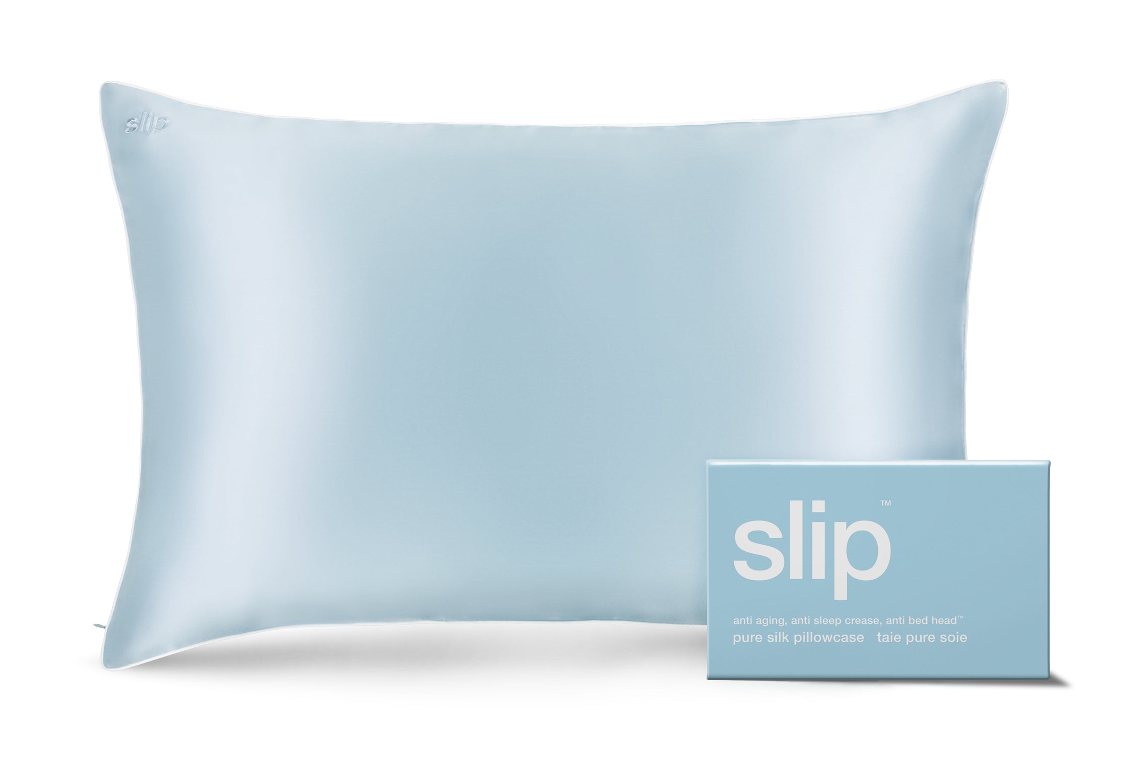 SLIP 100% SILK PILLOWCASE QUEEN WHITE 2024 WITH ZIP