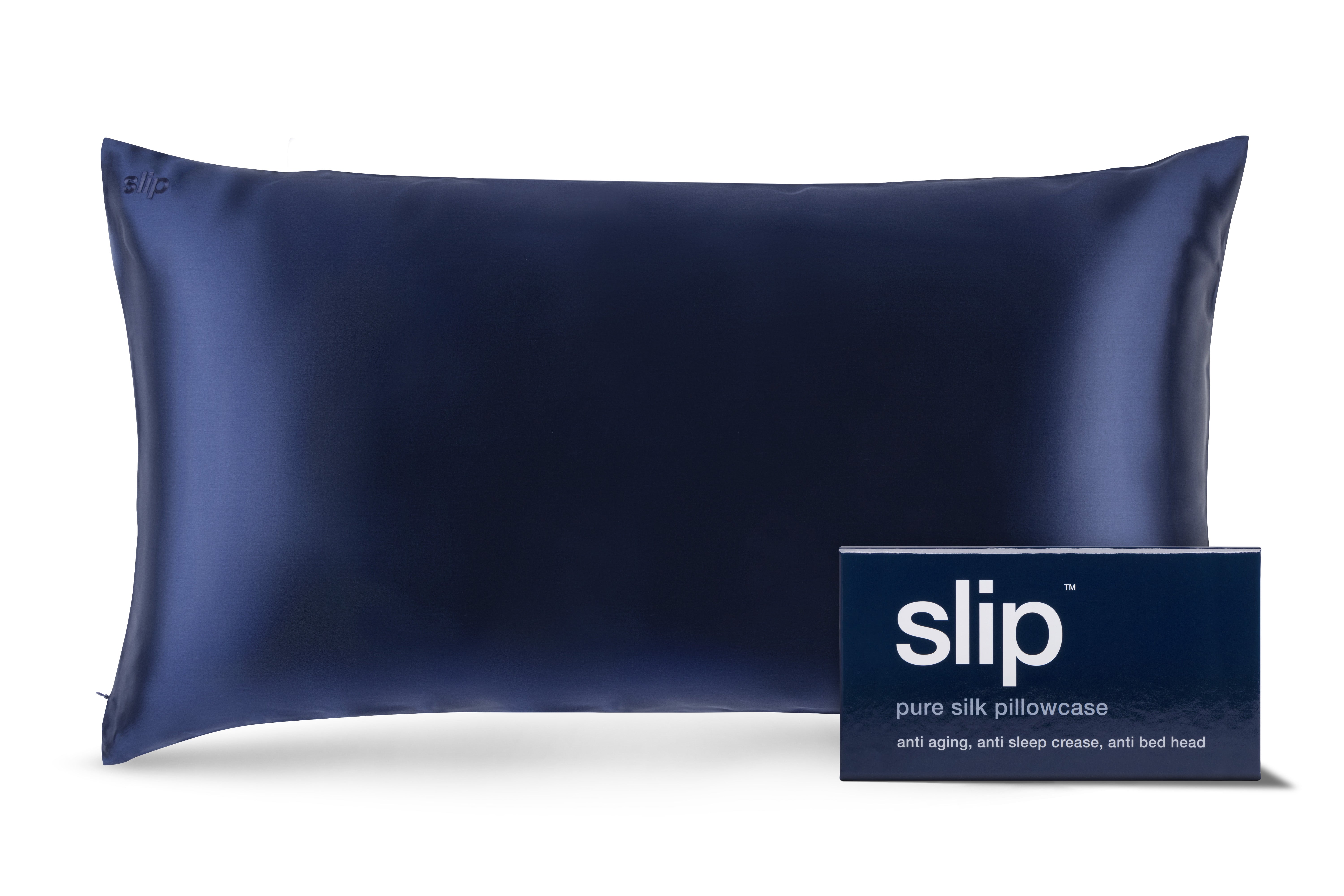 Slip Pure Silk Pillowcase King Navy